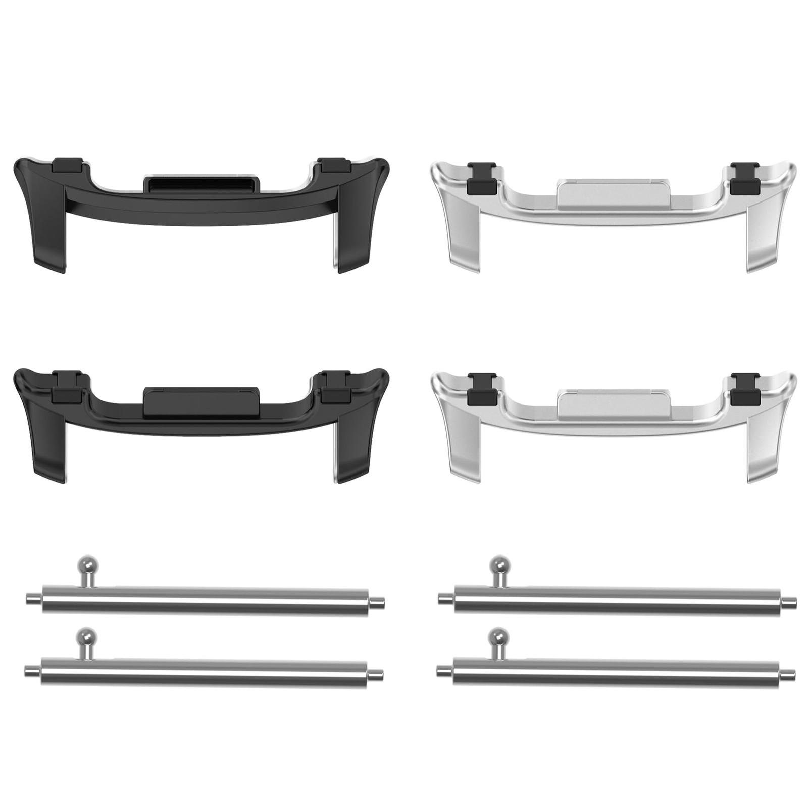 2-PACK Watch Strap Connector Adapter for Samsung One Size, Black&Silver