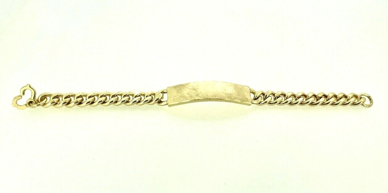 Bracelet Elco ID Identification 12K Gold Filled 7.5 inches Solid Plaque