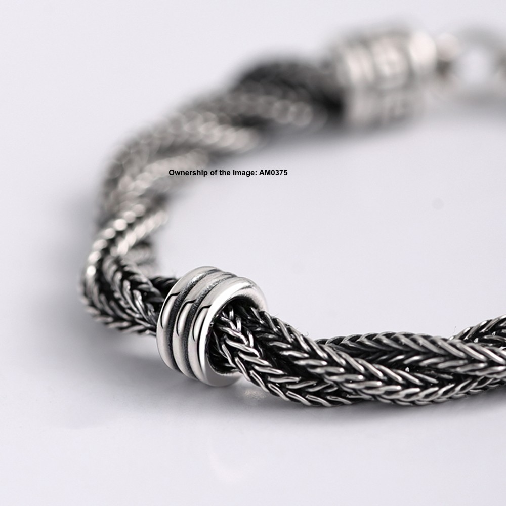 Pure 925 Sterling Silver Twisted Wheat Chain Bracelet 4mm Link Unisex Jewelry