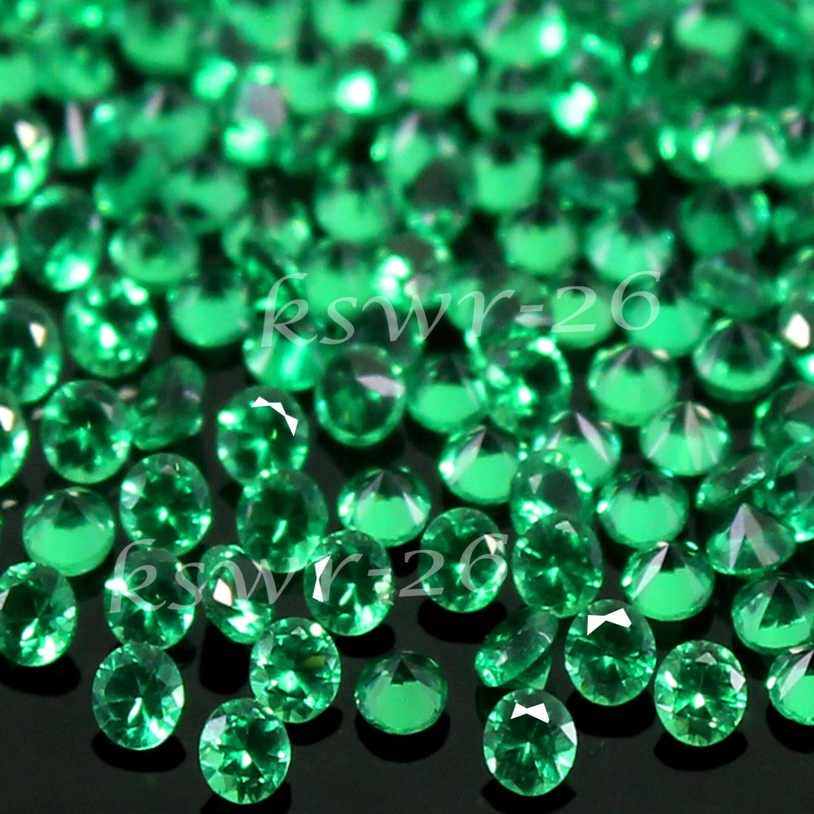 Natural MUZO Colombia Green Emerald 2.4 mm Round Shape Loose Gemstone 20 Pcs Lot
