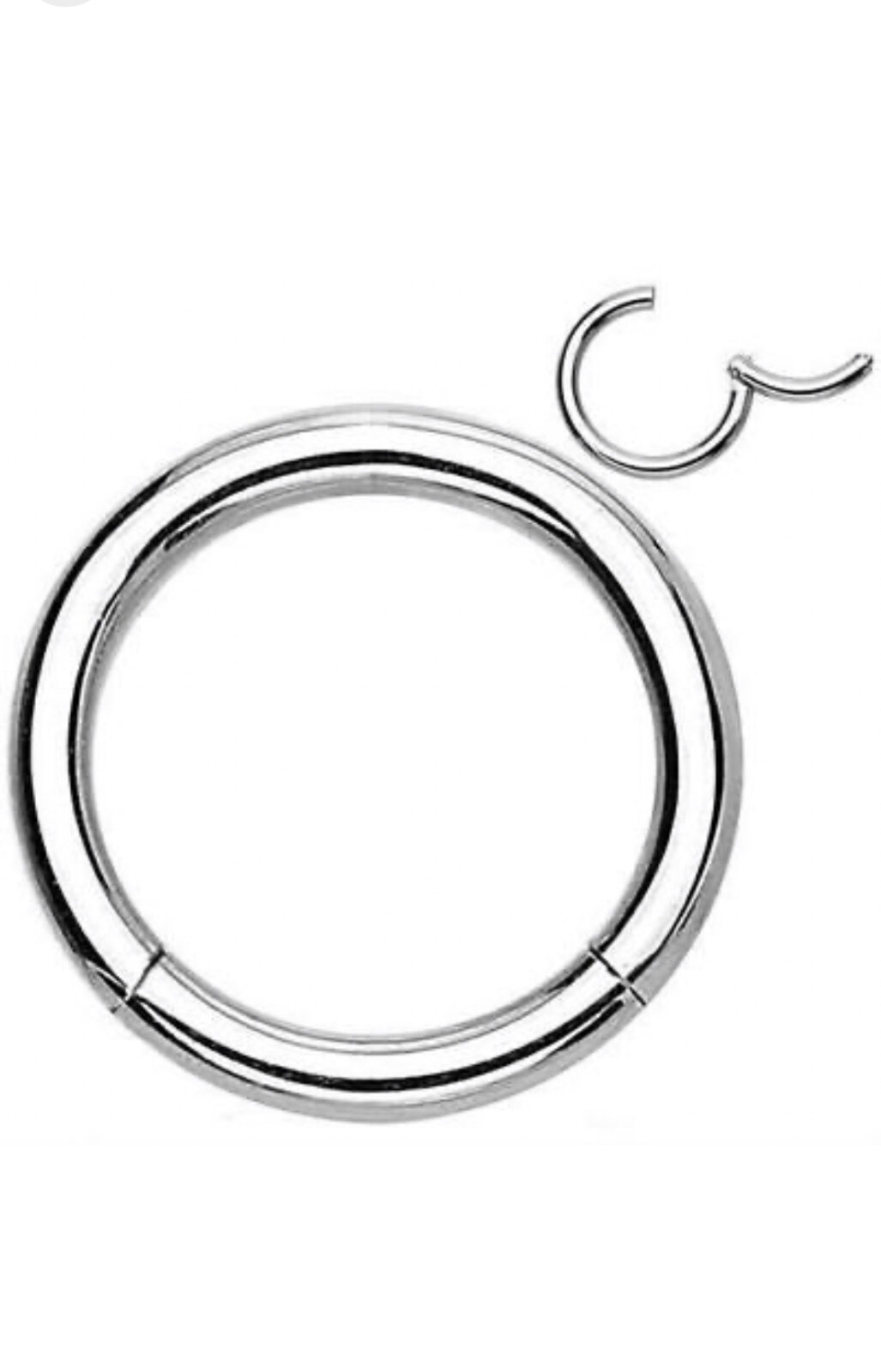 Hinged Septum Clicker Segment Nose Ring Lip Ear Daith 18G,16G,14G- ONE hoop