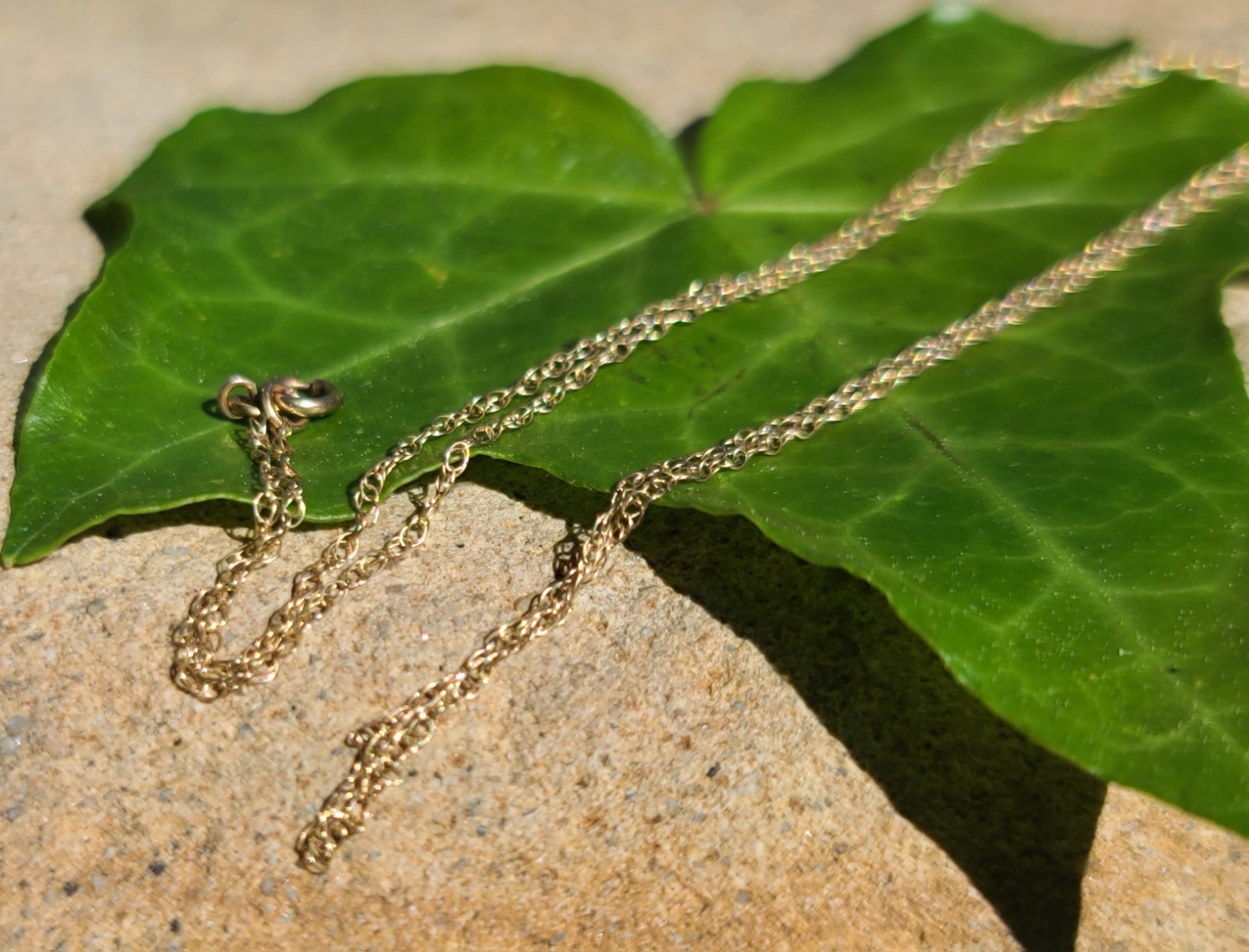 10k Solid Yellow Gold Dainty Cable Chain Necklace 18″ Length x 1mm Width