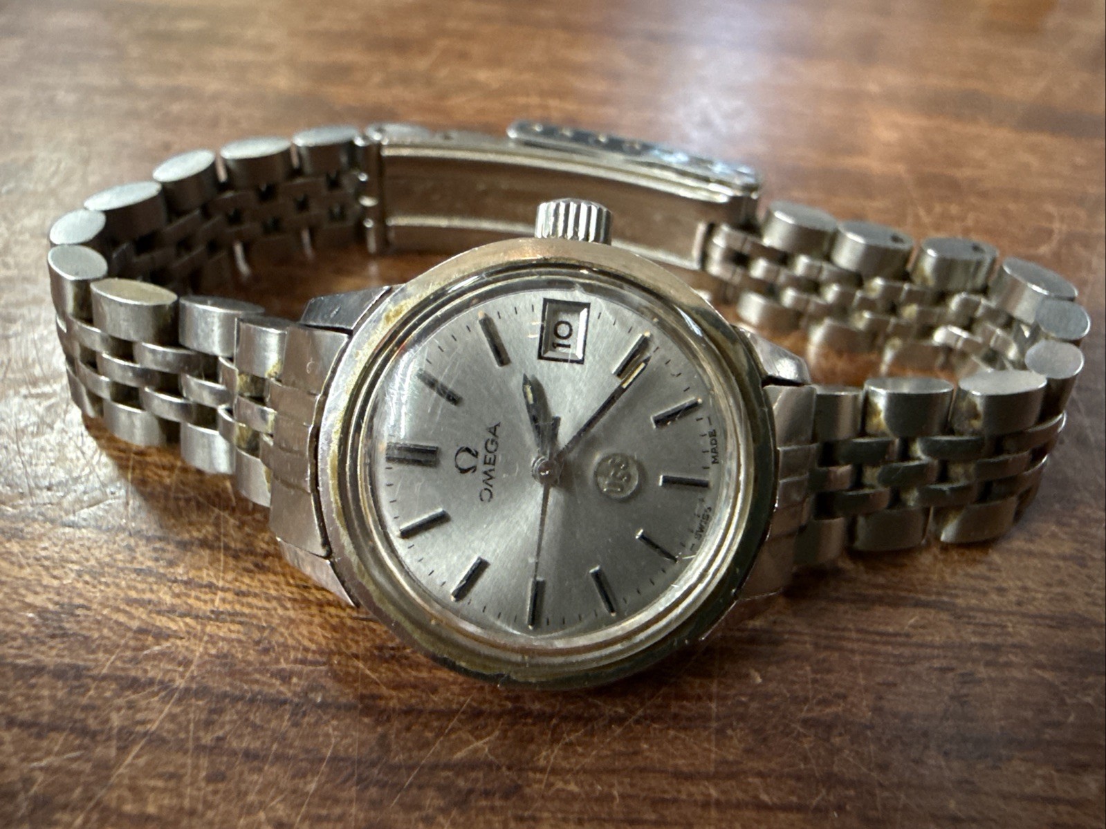 OMEGA Automatic Ladies 22mm USS stamp U.S steel Company 40 Years Service Works