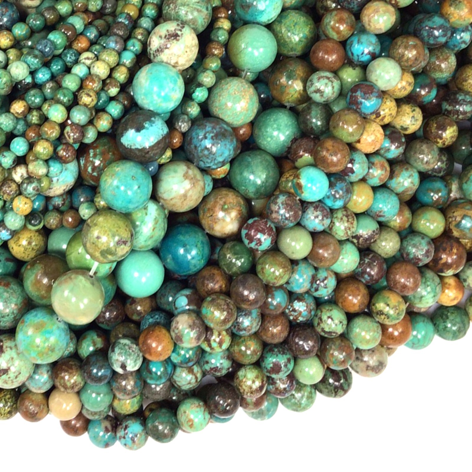 Grade AAA Natural Turquoise Round Loose Bead 15″ strand 4mm 6mm 8mm 10mm 12mm