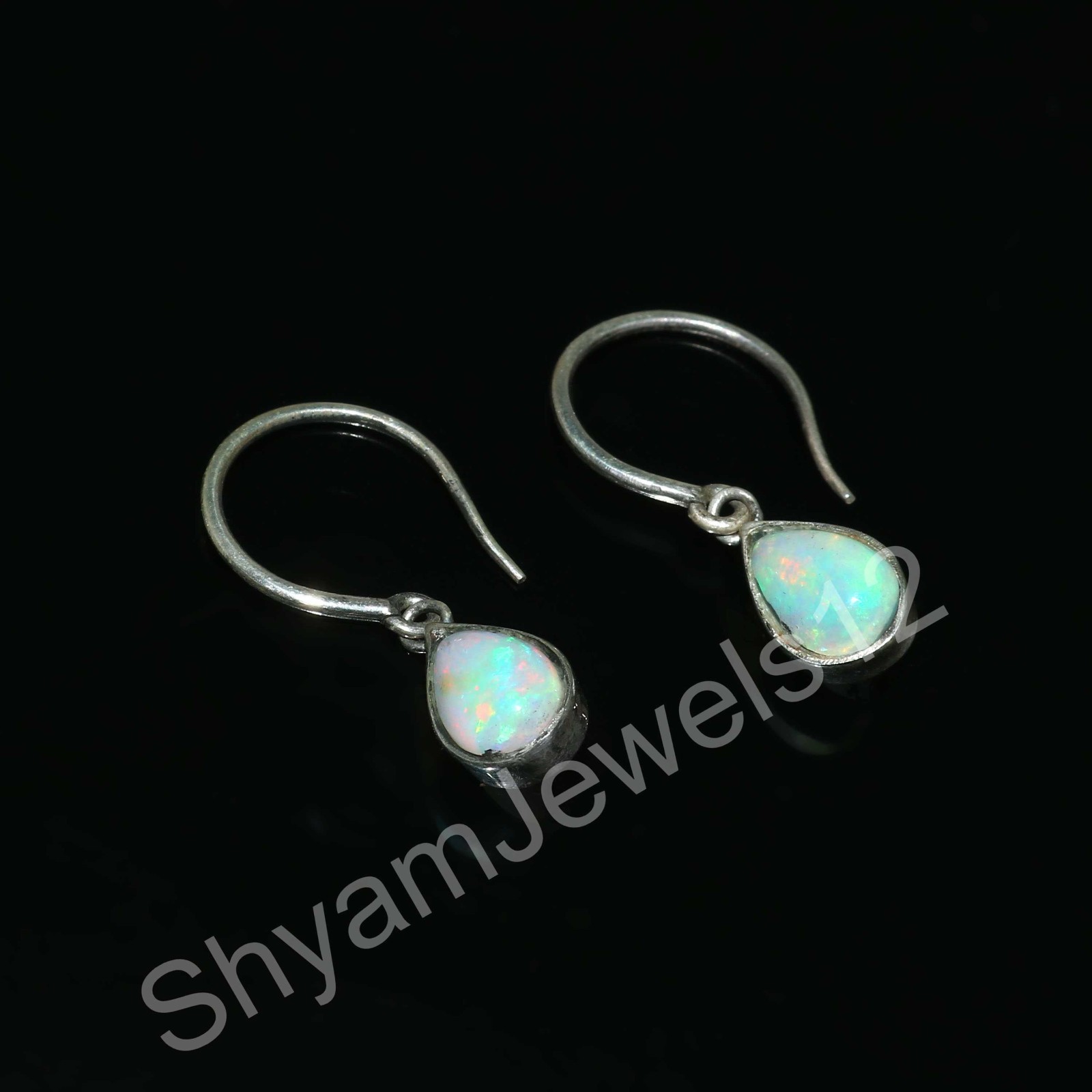 Genuine Teardrop Ethiopian Fire Opal Dangle Small Earring Handmade Jewelry