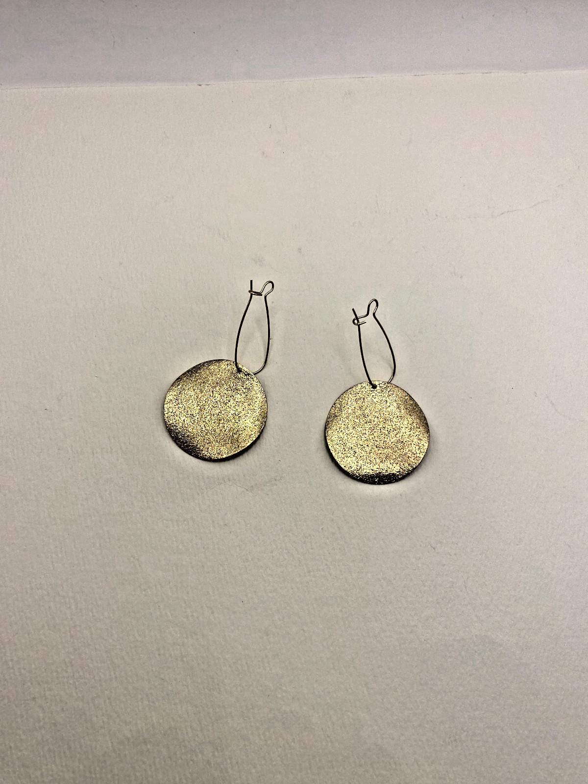 Textured Gold-Tone Disc Drop Earrings