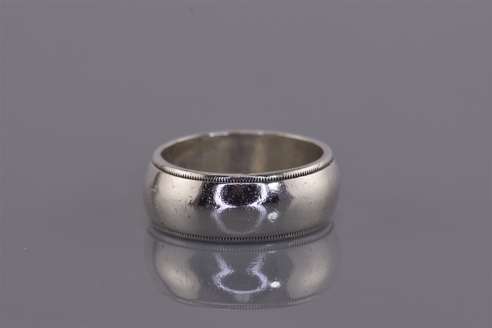 Sterling Silver 7mm Grooved Border Polished Smooth Band Ring 925 Sz: 5