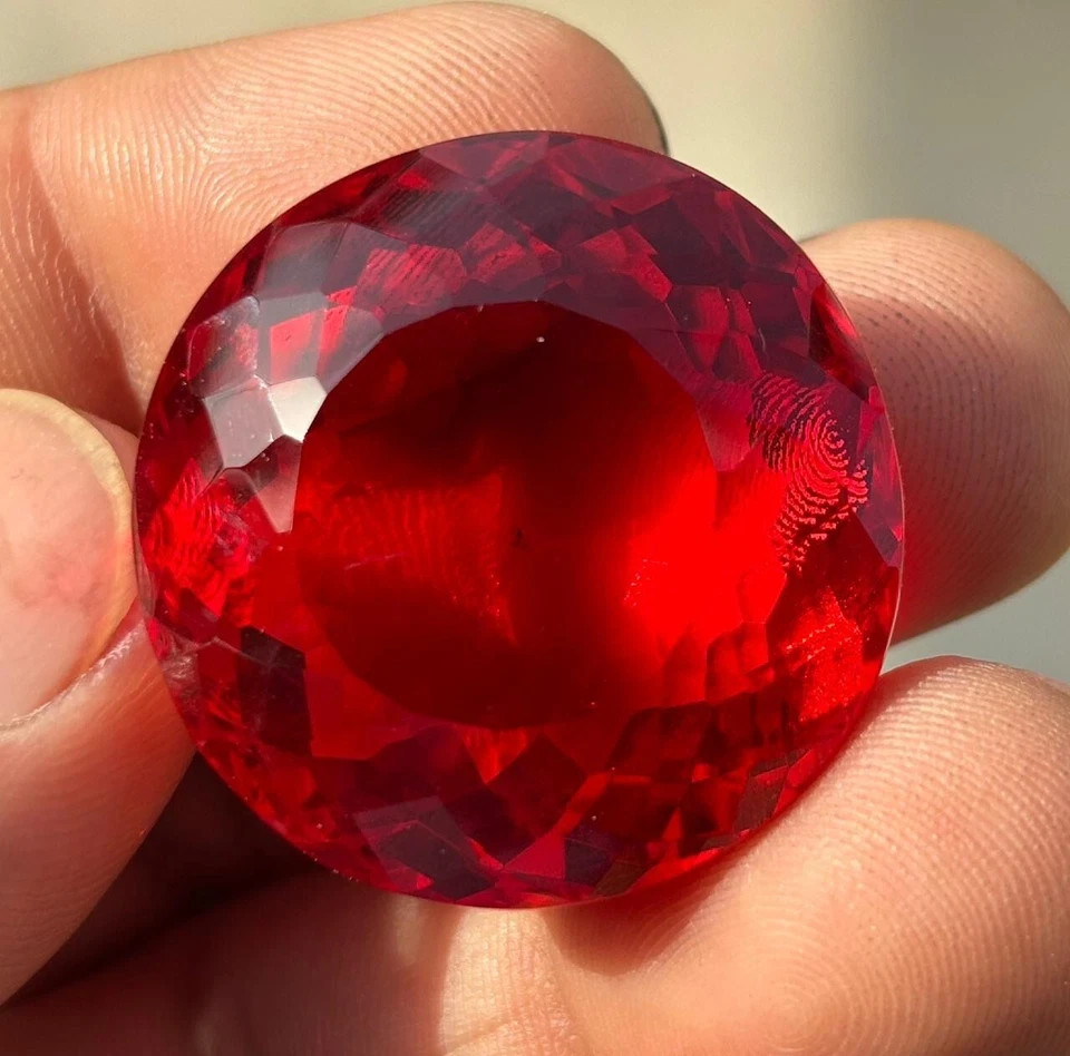 85 Ct Natural Blood Red Ruby Round Cut Flawless Loose Certified Gemstone 6YHK