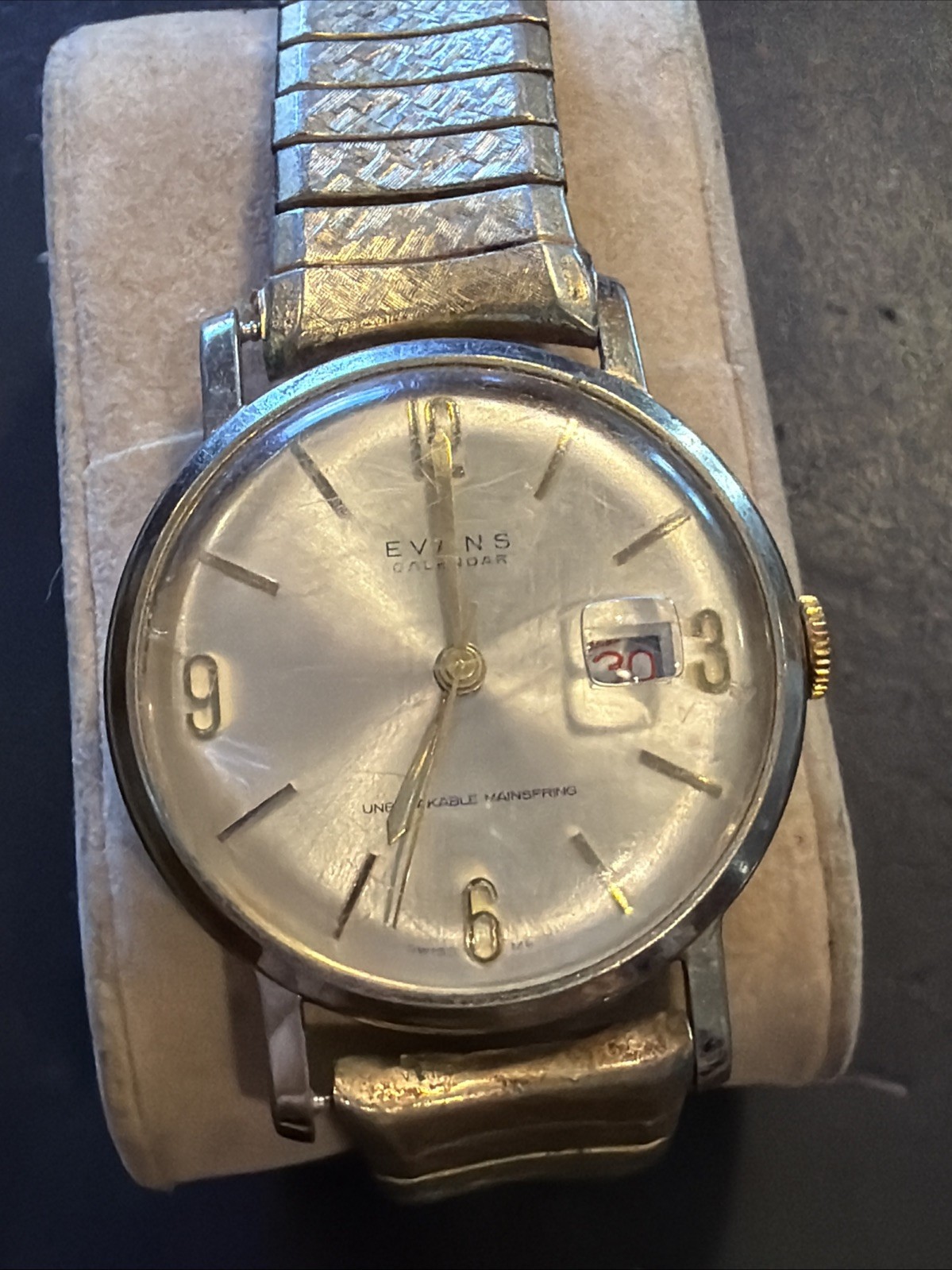 AD16 VINTAGE EVANS MEN’S WATCH 17J STEEL 34MM RUNNING SOLD IN AS IS CONDITIONS**