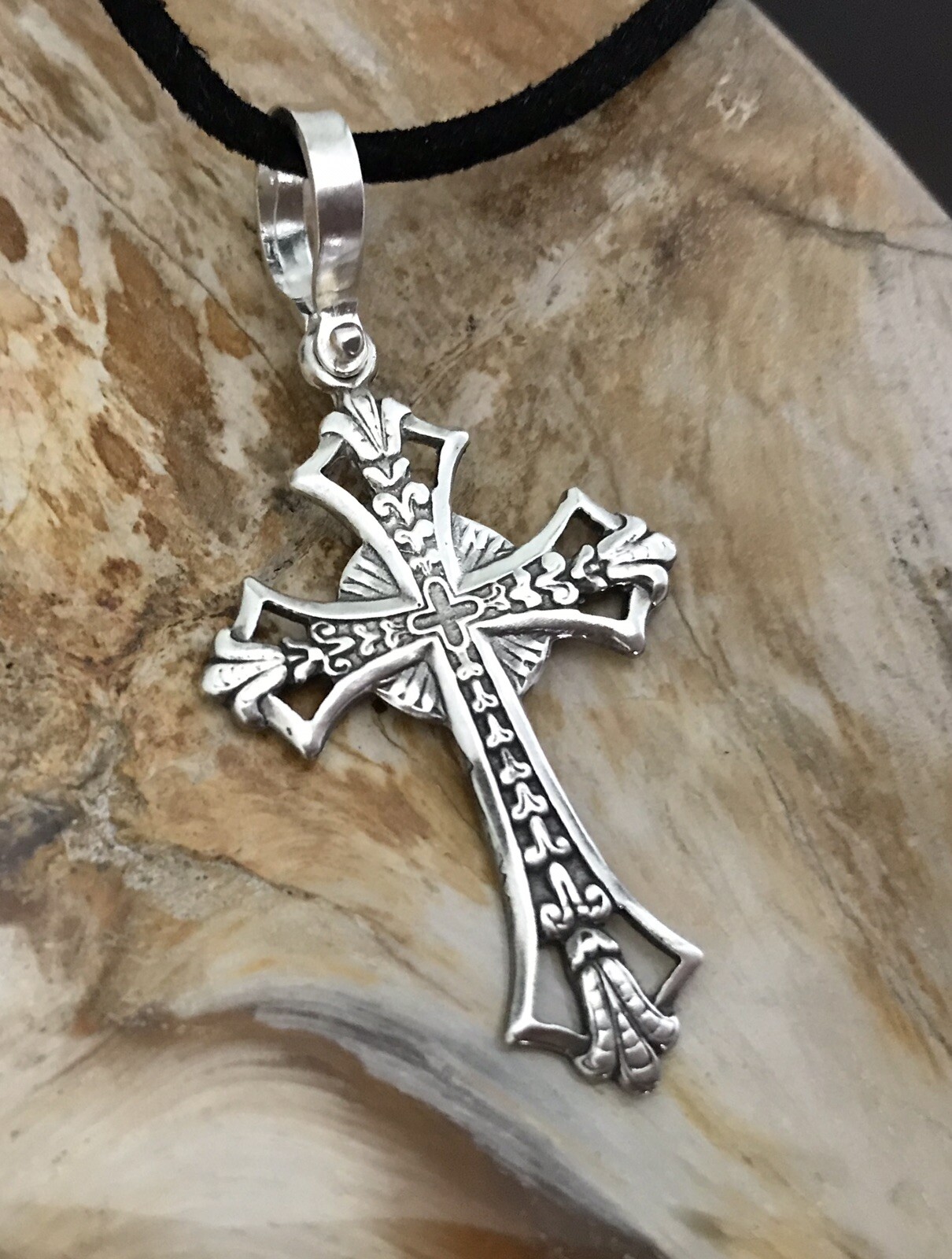 ATOCHA Coin Pendant Sterling Silver Filigree Cross Sunken Treasure Coin Jewelry