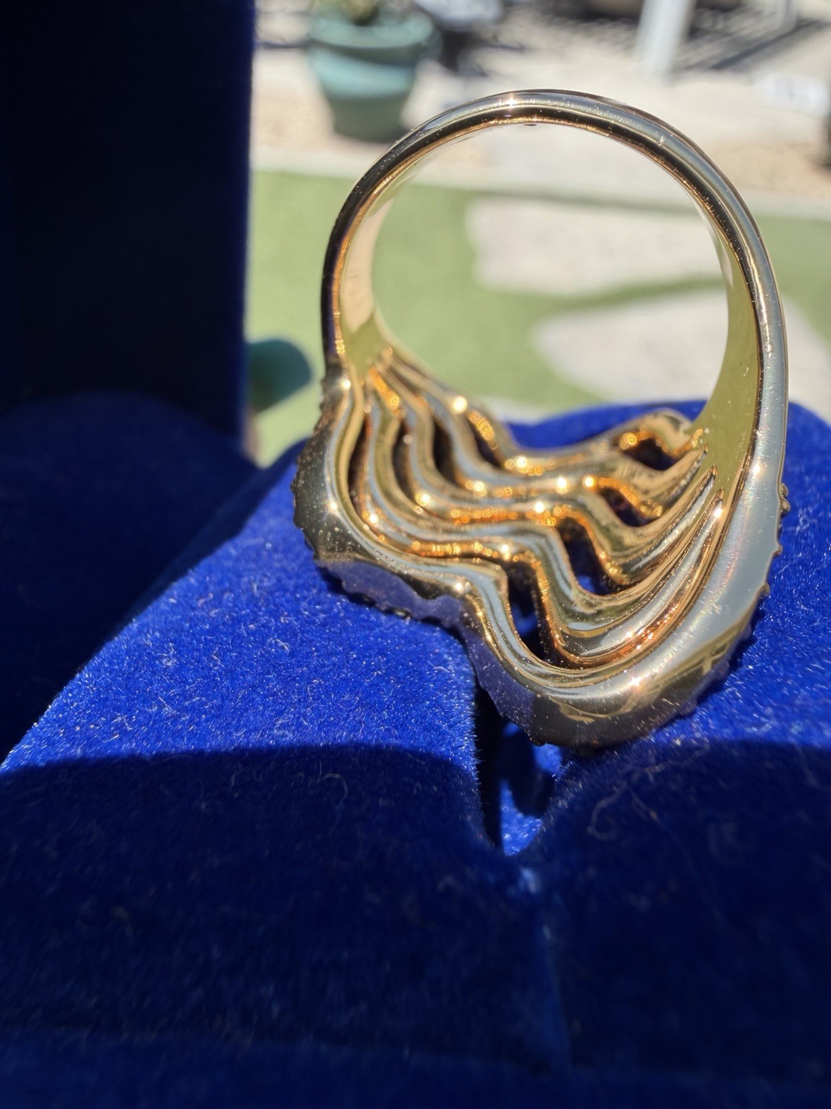 Kurt Geiger Rainbow Wave Cocktail Ring Size 7