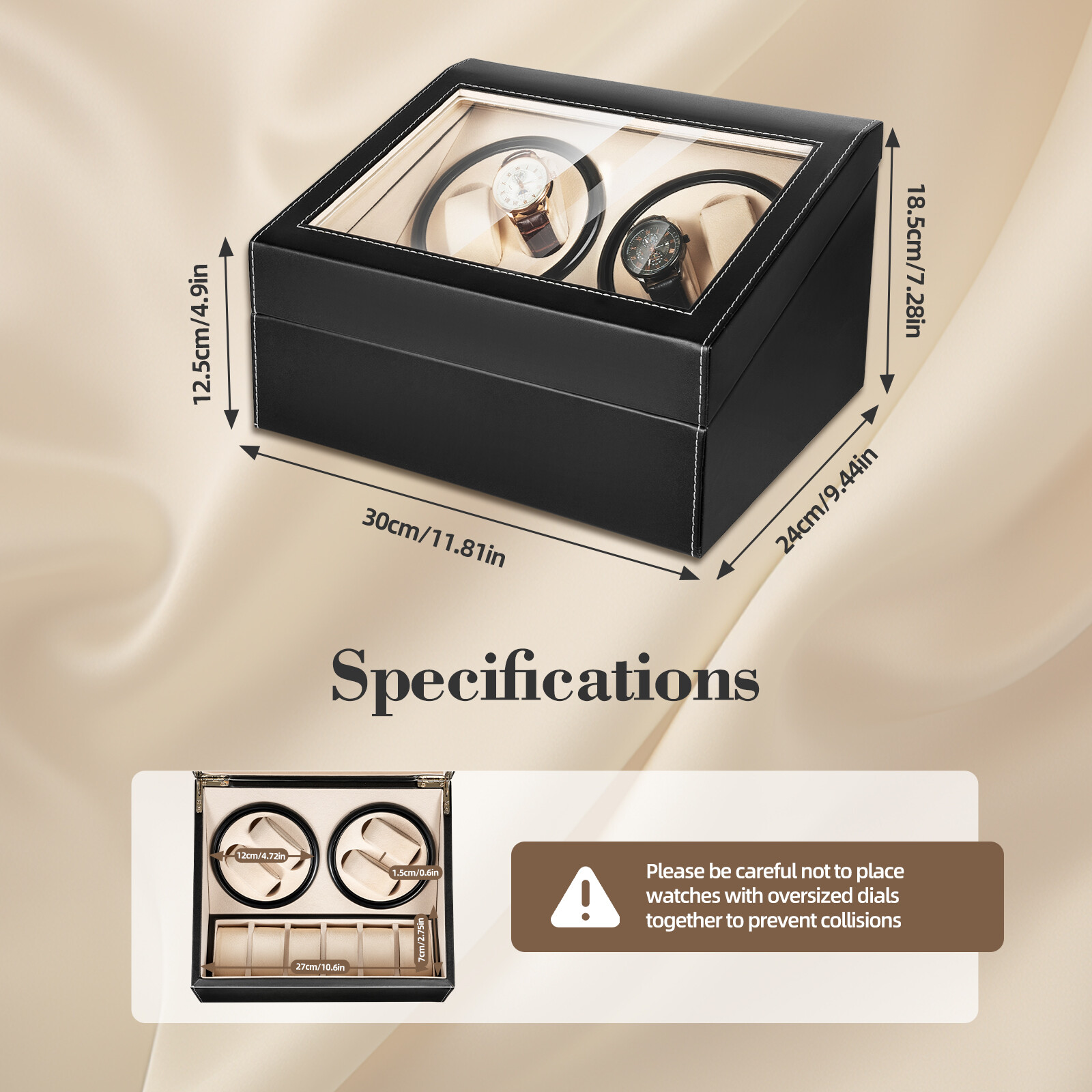 4+6 Watch Winder Case Automatic Rotation Watch Storage Display Box Gifts