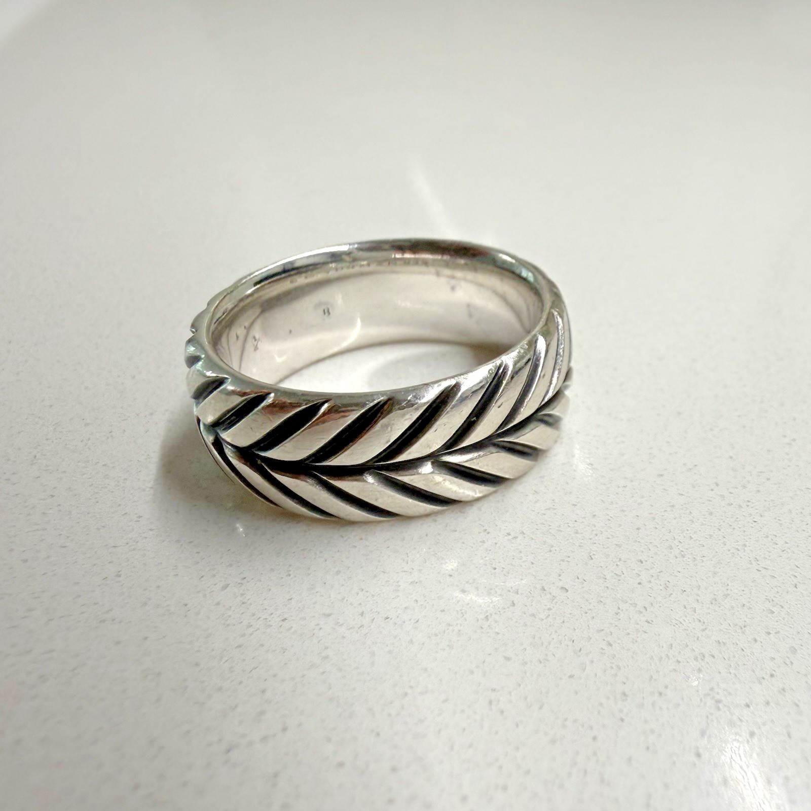 DAVID YURMAN Sterling Silver Chevron Band Ring