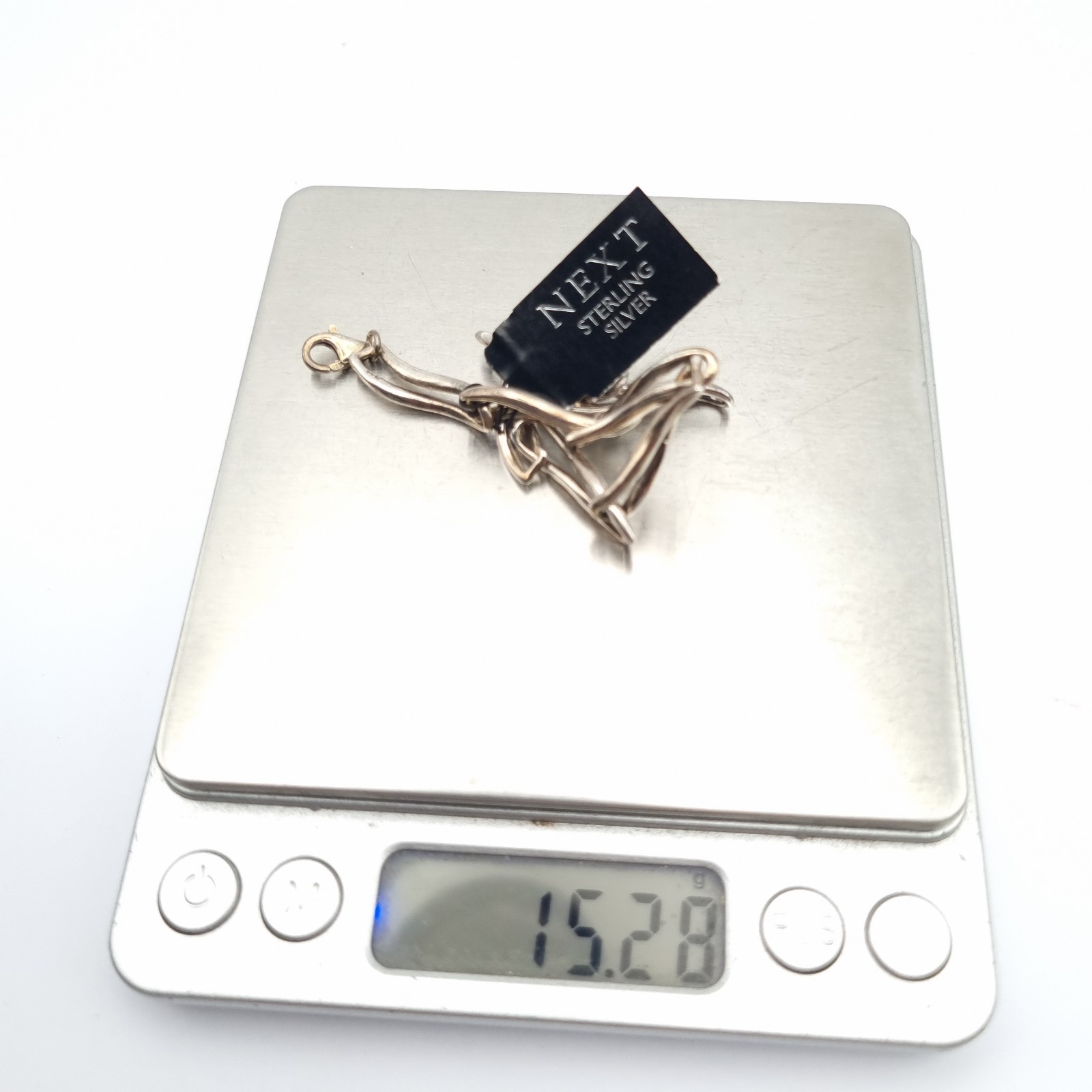 Sterling Silver Link Bracelet Curvy Chain Chunky Classic Gift Box 15g 925 19cm