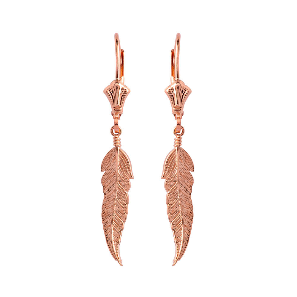 Feather Earrings (Available in Yellow/Rose/White Gold)