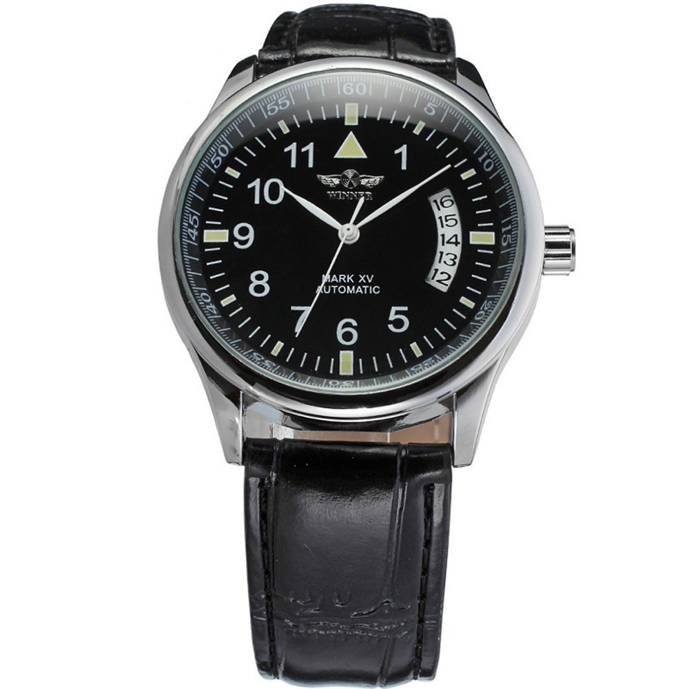 Mens Automatic Mechanical business Watch Alloy Self-winding minimalist Gift