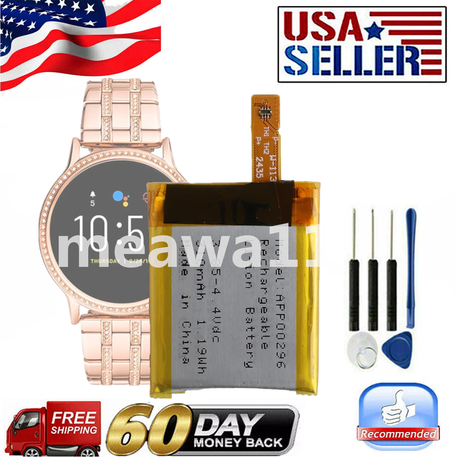 APP00296 Replacement Li-ion Battery For Fo/ssil Gen 5 Fo/ssil J