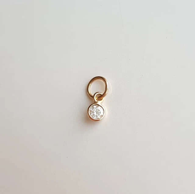 2.00ct Lab Created Diamond Women Small Bezel Pendant 14K Yellow Gold Plated