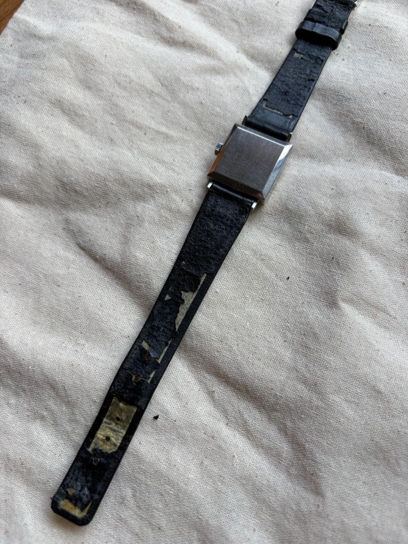 Longines Square Manual Wind Watch Black Dial Used