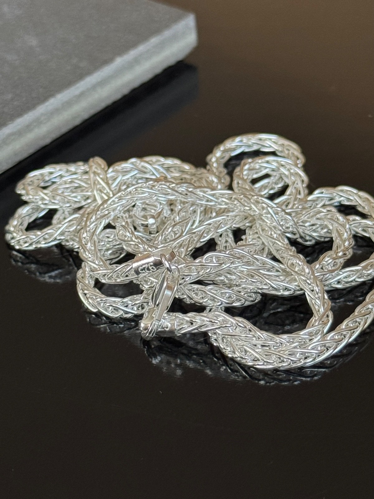 925 Spiga Wheat Chain Necklace ( 3.5MM ) High Polished