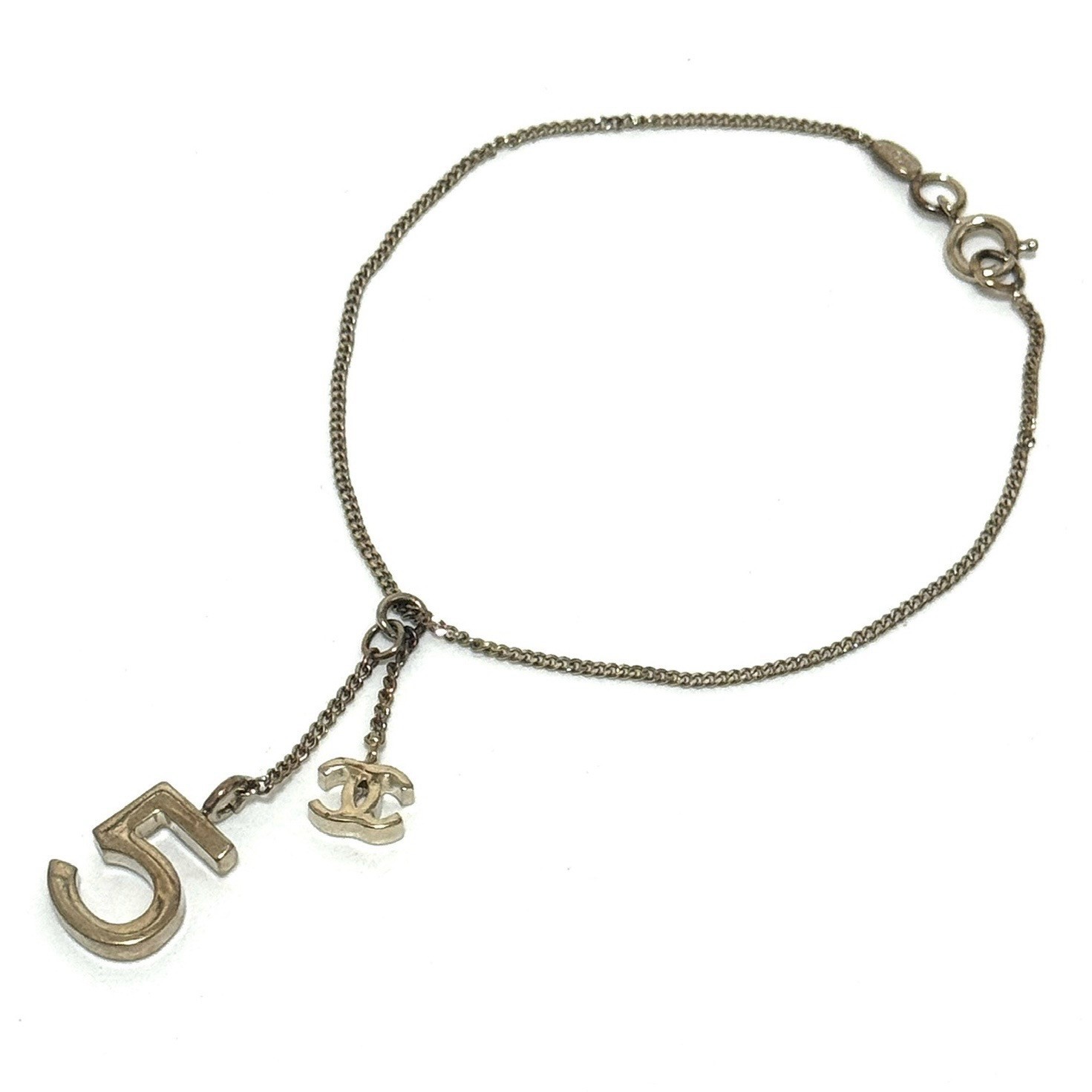 CHANEL 05A No.5 Coco Mark CC logo Bracelet Silver Accessory Authentic JAPAN