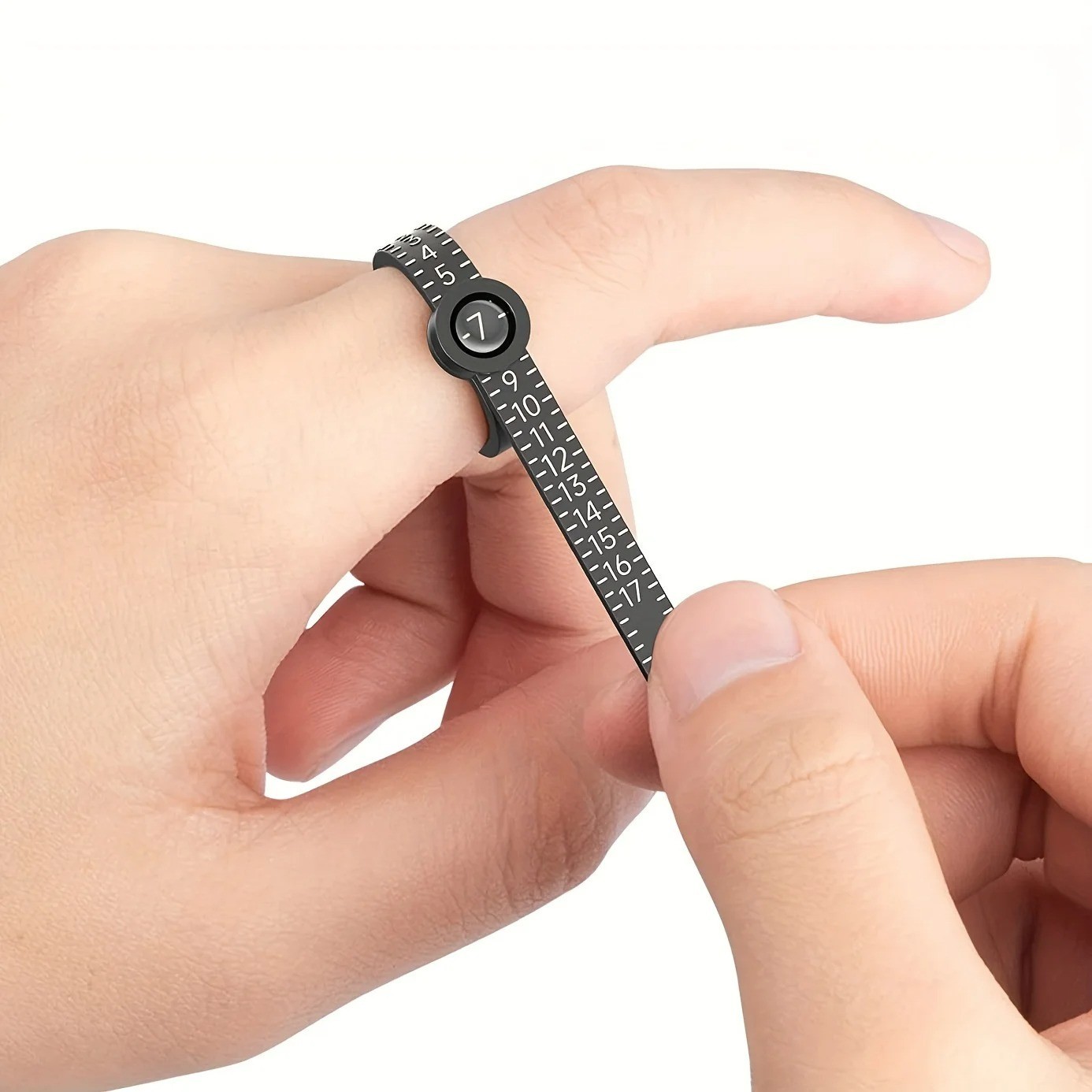 Ring Sizer with Magnifier – US/UK/EU/HK Jewelry Measuring Ruler for Finger