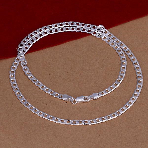 925 Sterling Silver 4mm wide 16~30 inch Cuban Curb Link Chain Necklace
