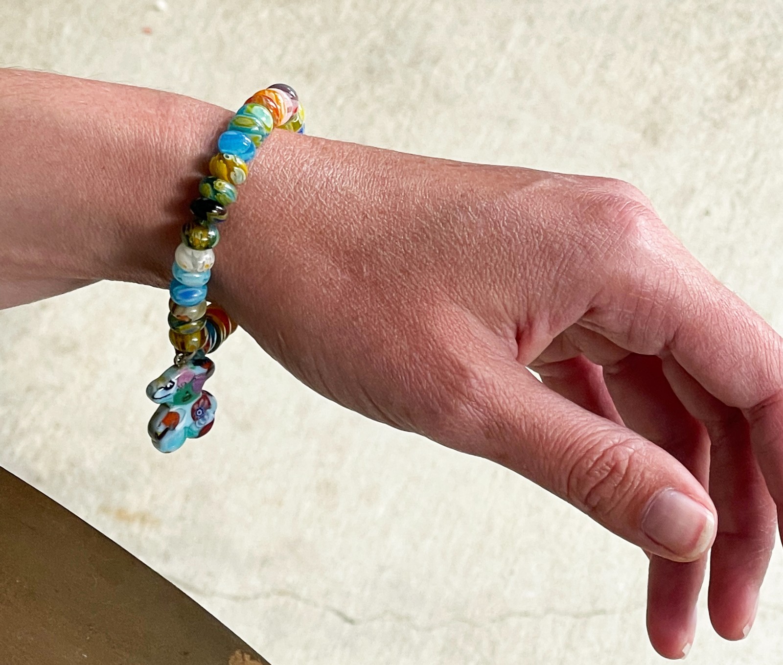 Retired TOUS Carnaval Minifiore Bracelet Murano lampwork & millefiori beads RARE