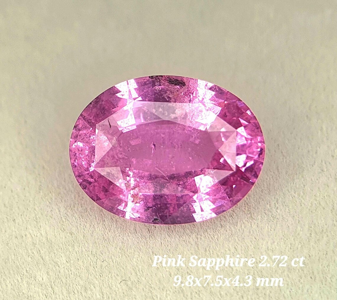 GIC Certified Natural Pink Sapphire Oval Gemstone (2.72 Ct, No Heat)