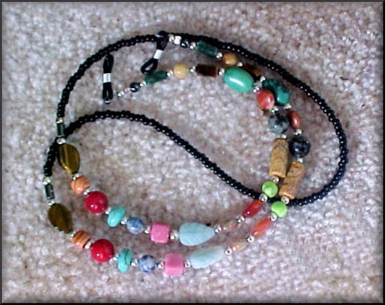 Multi Gemstone Assorted SHAPES Eyeglass Chain Leash