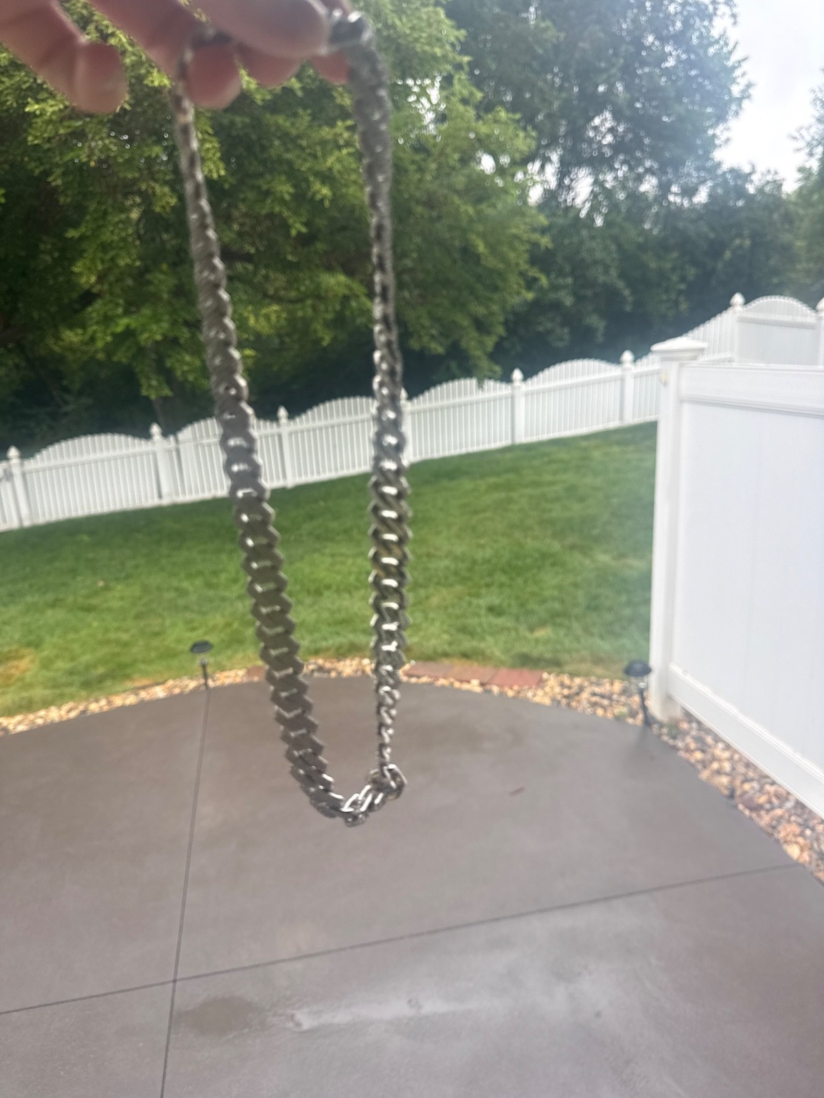 iced out cuban 925 silver preowned necklace