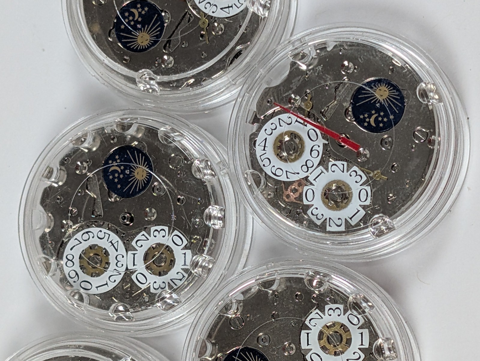 Lot Of 5 Roots Canada Automatic Watch Movement Seagull T16 Big Date Vtg NOS 28mm