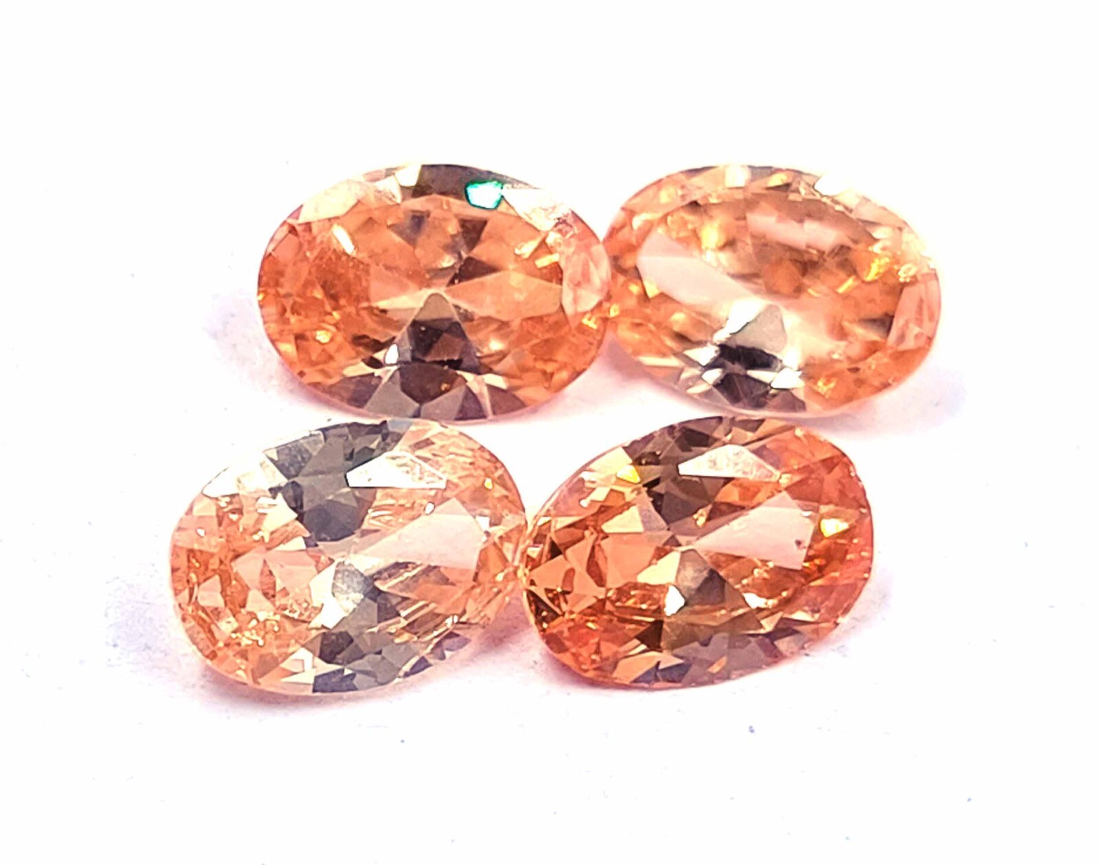 4 Pcs AAA Grade Natural Ceylon Padparadscha Sapphire 7x5mm Oval Cut Gemstone AKQ