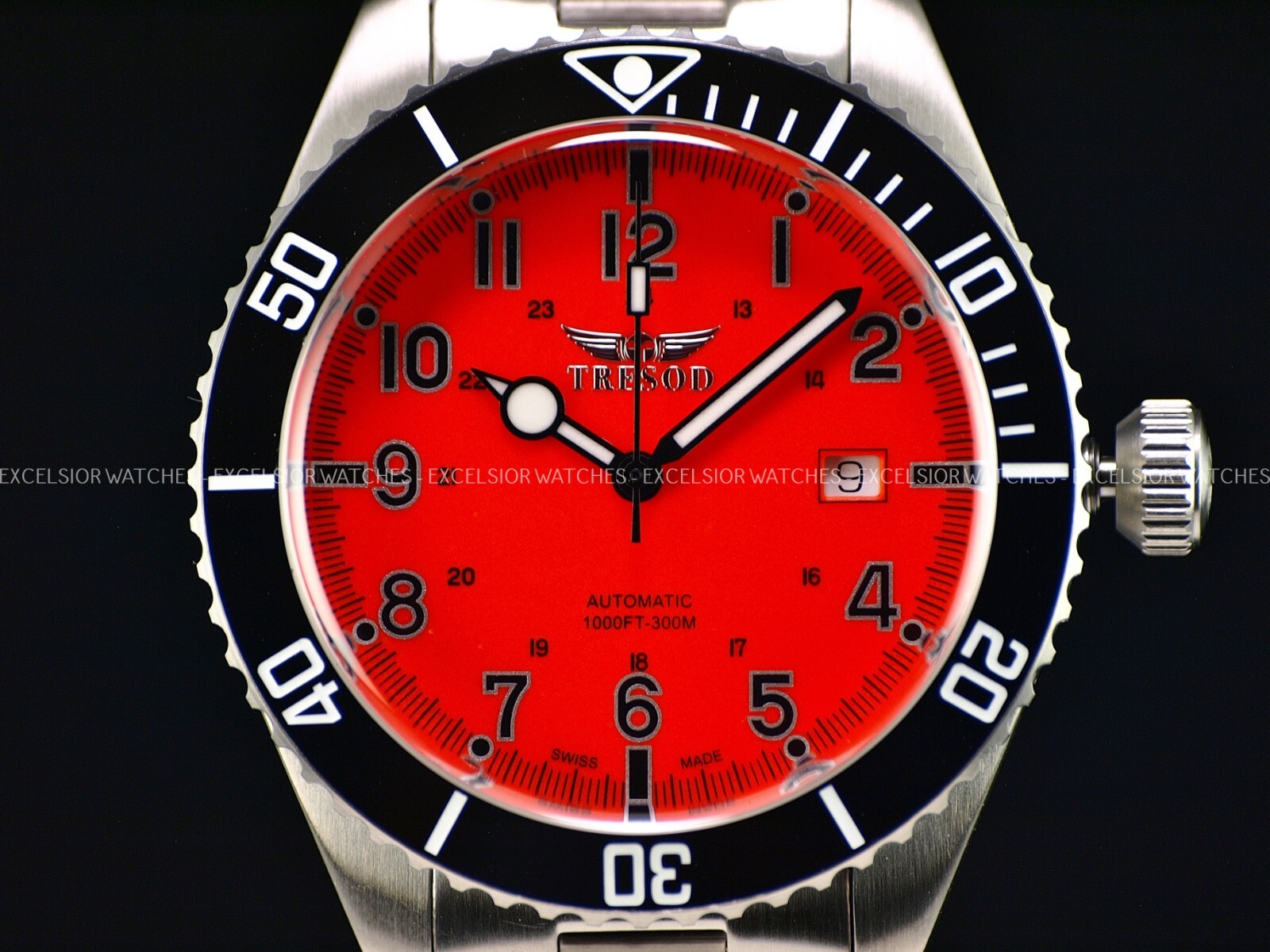 Tresod Men Ocean Master Swiss Made SW200 Automatic Lume Dial Ceramic Bezel Watch