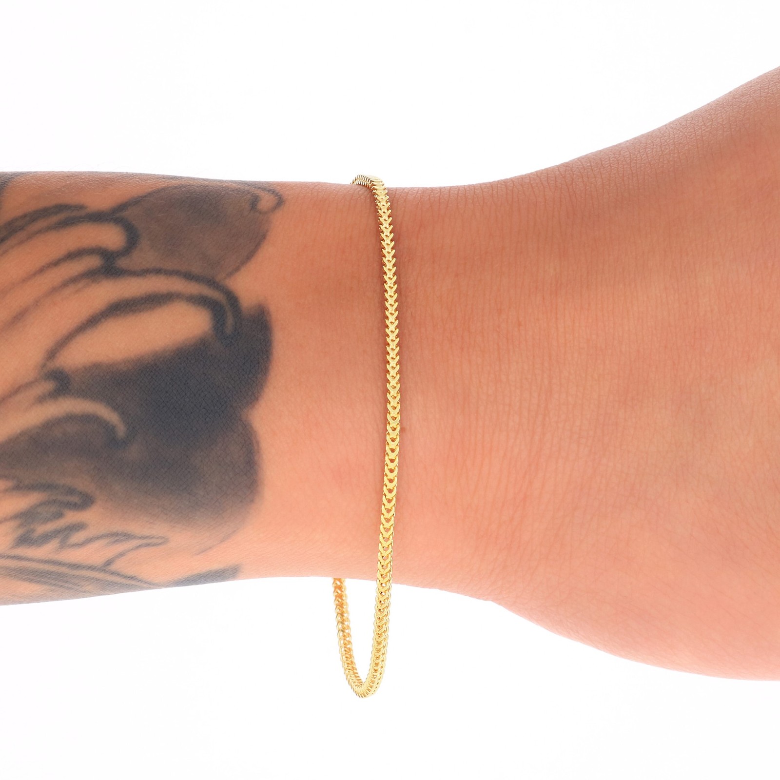 14k Yellow Gold 1.5mm-5mm Franco Box Bracelet Chain Men Women 7″ 7.5″ 8″ 8.5″ 9″