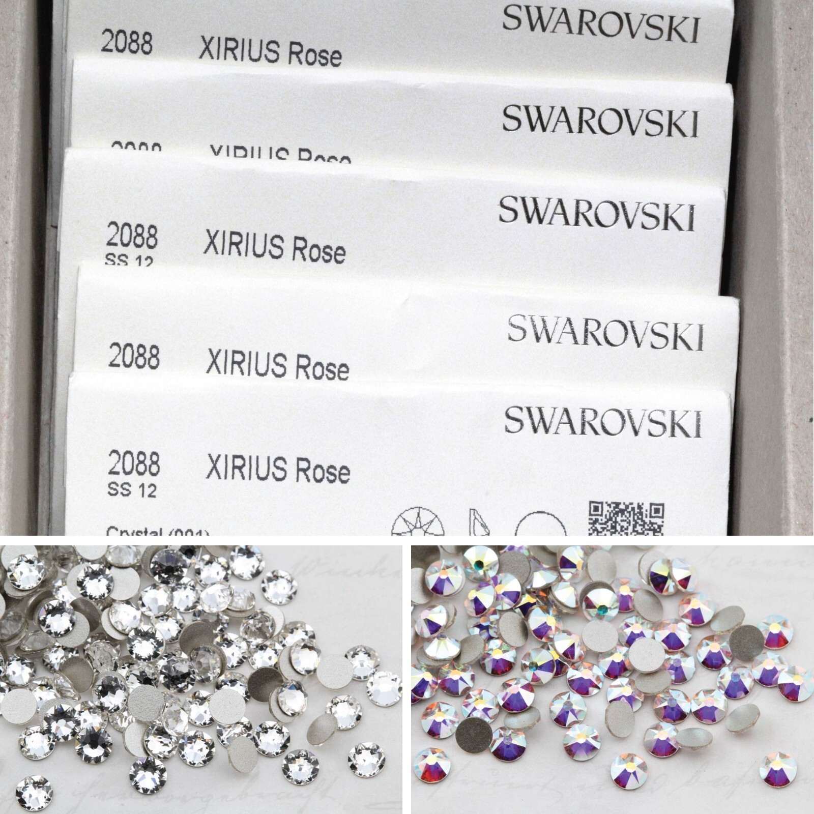 1.7-6.5mm (36pcs) 2058/2088-Swarovski FlatBack Rhinestone Nail Art