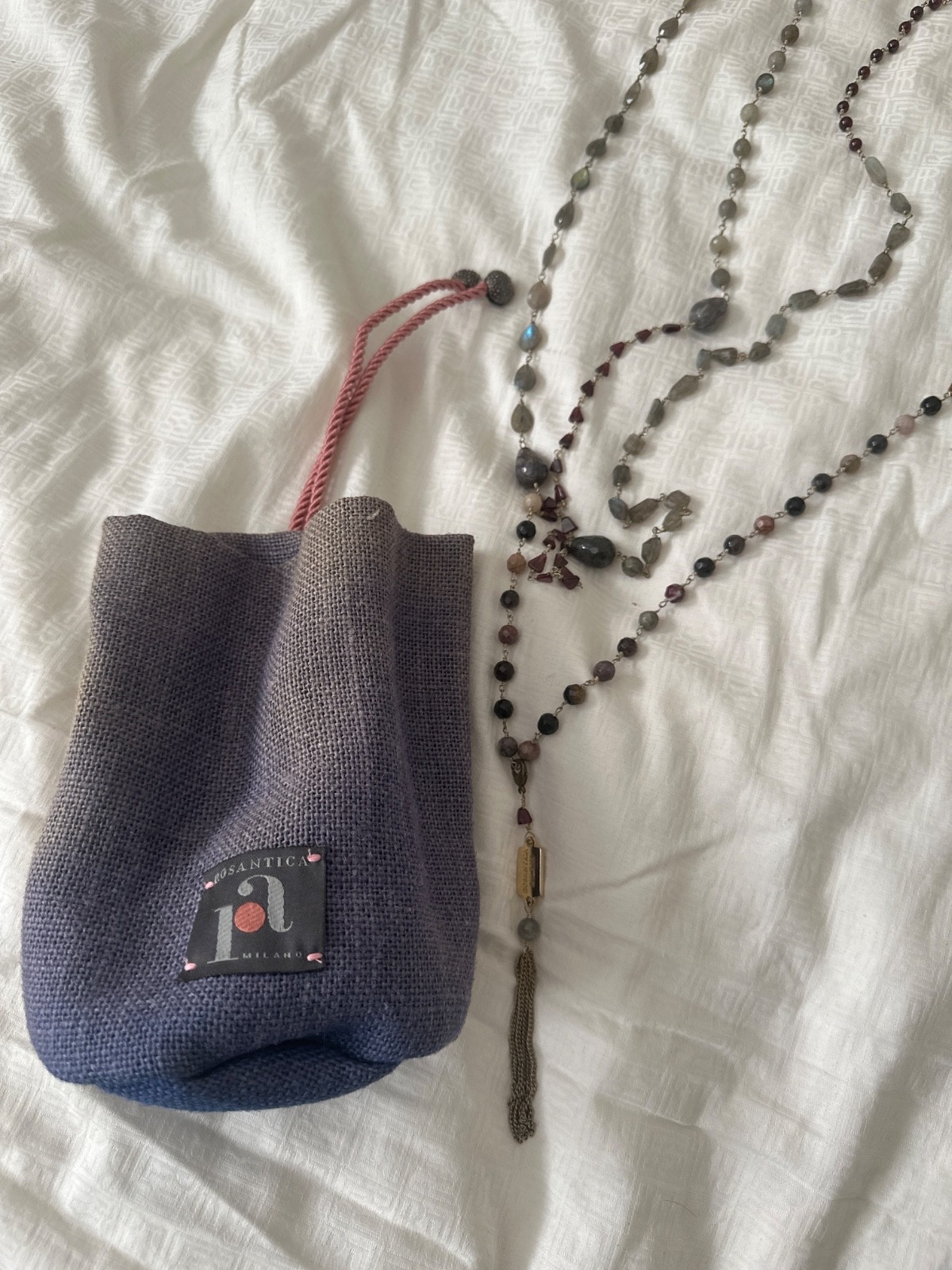 : Authentic Rosantica Milano Archive Layered Gemstone & Tassel Statement Necklac