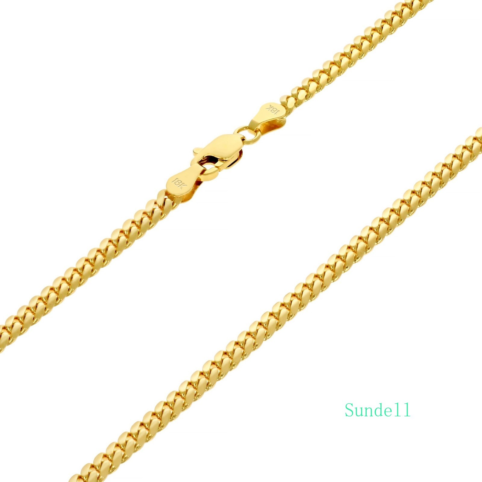 18K Yellow Gold Solid 2.7mm-7mm Miami Cuban Chain Necklace Mens Womens 16″-30″