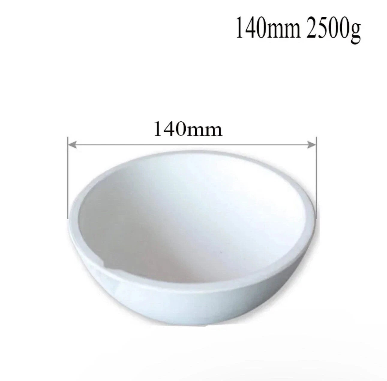 2500 Gram Ceramic Alumina Crucible Dish Cup Melting Casting Refining Gold Silver