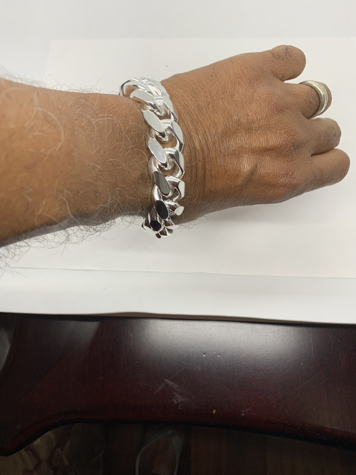 Hand Polished 18.2mm Solid 925 Silver Miami Cuban Link Men’s Bracelet 9″ Italy