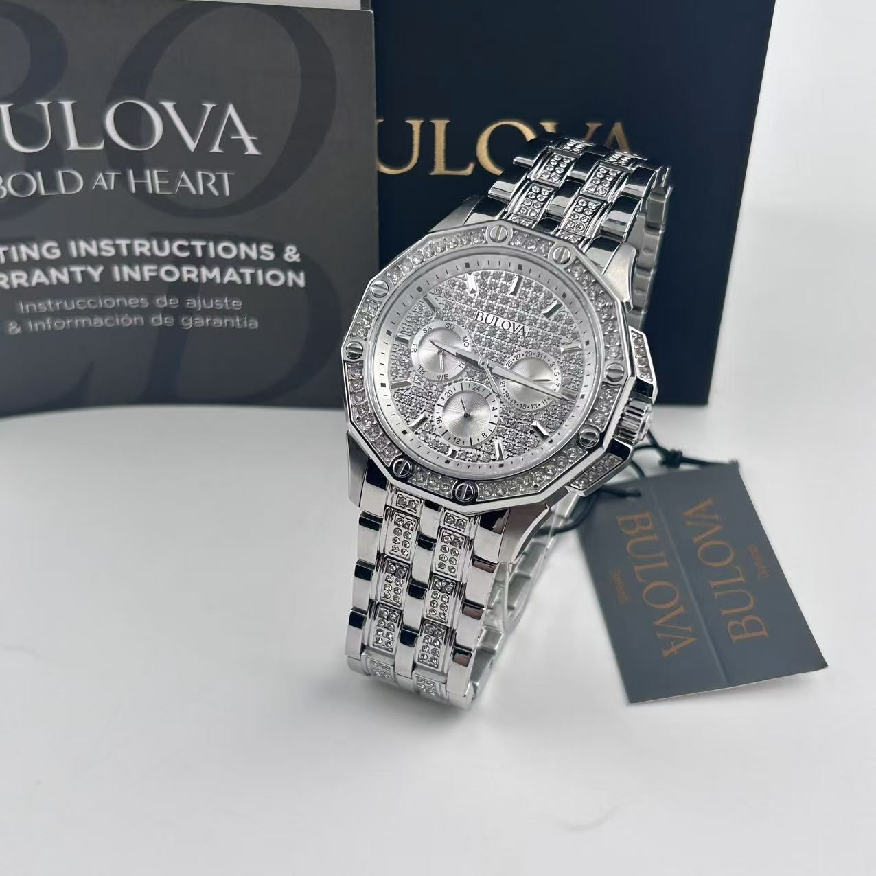 Bulova Octava 96C134 White Dial Silver Stainless Steel Men’s Quartz Watch