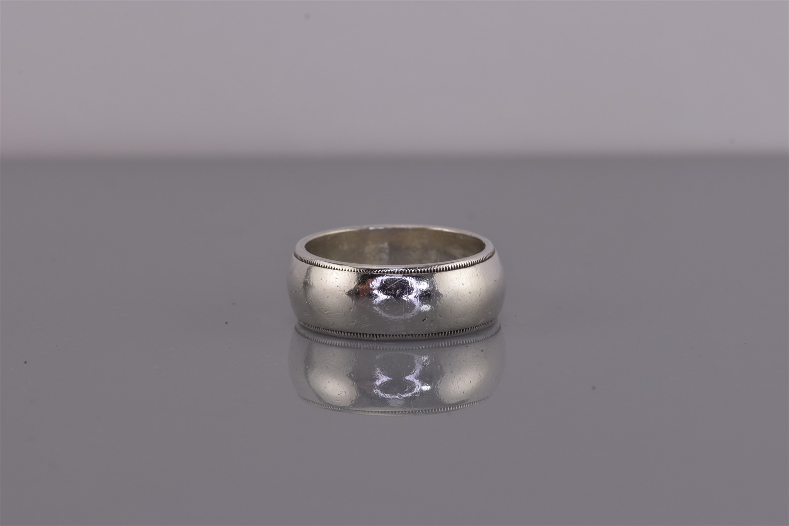 Sterling Silver 7mm Grooved Border Polished Smooth Band Ring 925 Sz: 5