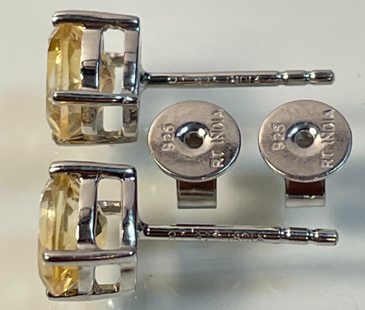 2 Ct. Citrine Stud Earrings in Solid Sterling Silver – November Birthstone