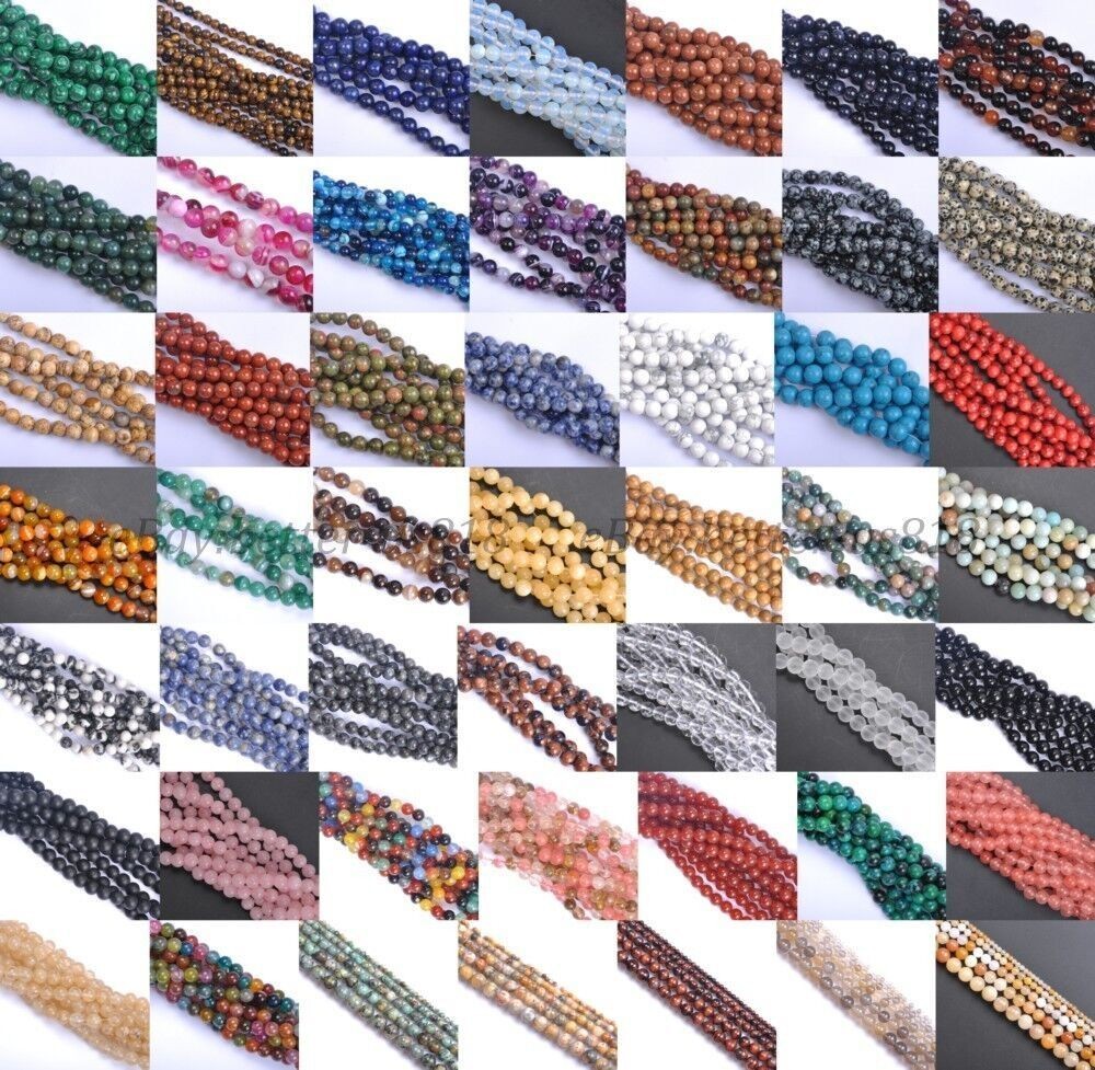 Wholesale/Natural Gemstone Round Charm Spacer Loose Beads 4MM 6MM 8MM 10MM 12MM