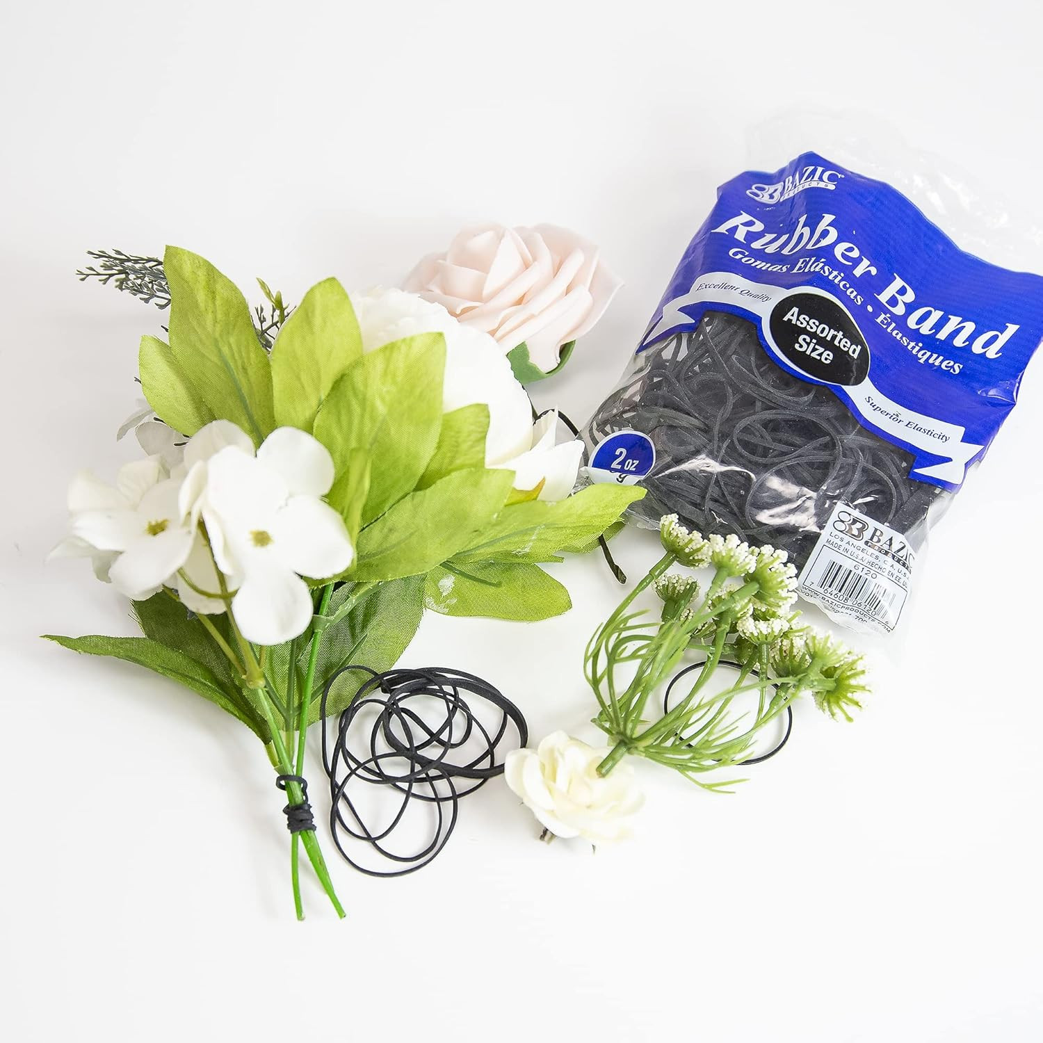 Black Rubber Bands – Assorted Sizes, Heavy Duty Elastic Bands for Money, Office,