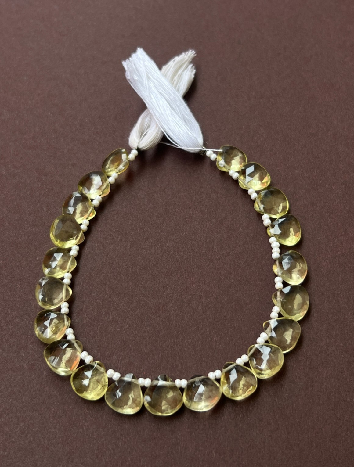 Natural Lemon topaz Faceted Pear Briolette Beads 1Strand 8-9mm Teardrop Gemstone