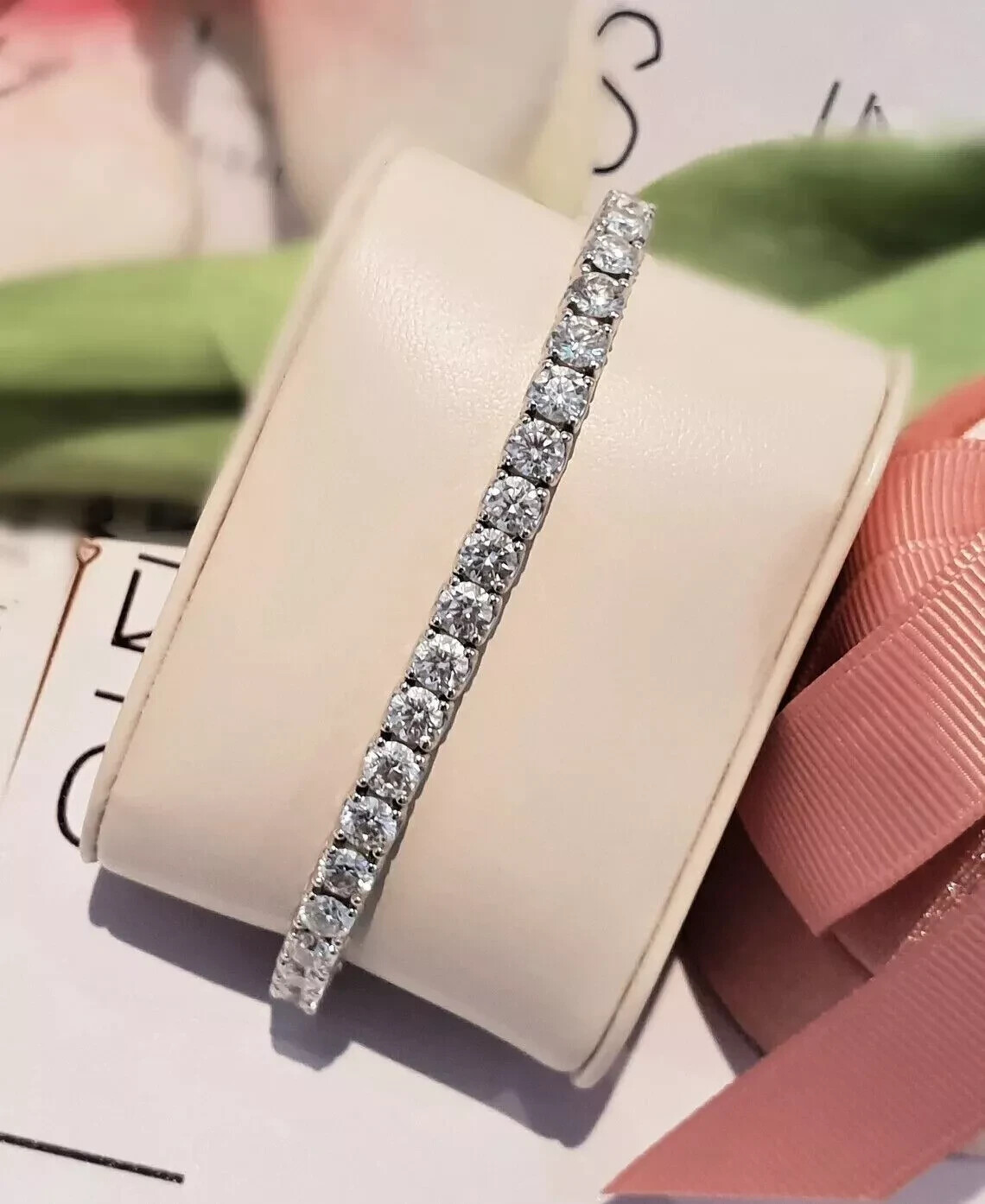 12Ct Lab Created Round 4mm Diamond Tennis 7.5″ Bracelet 14K White Gold Plated