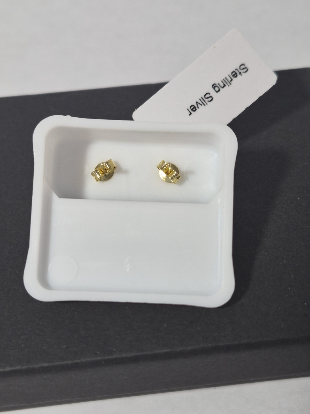 2.44ct Moissanite Stud Earrings 7mm Round GRA Certified GoldOver Sterling Silver
