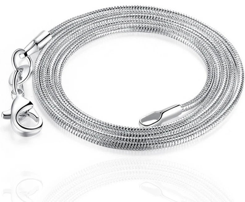 10PCS wholesale 925 sterling solid silver 1MM 16-30inch snake chain necklace