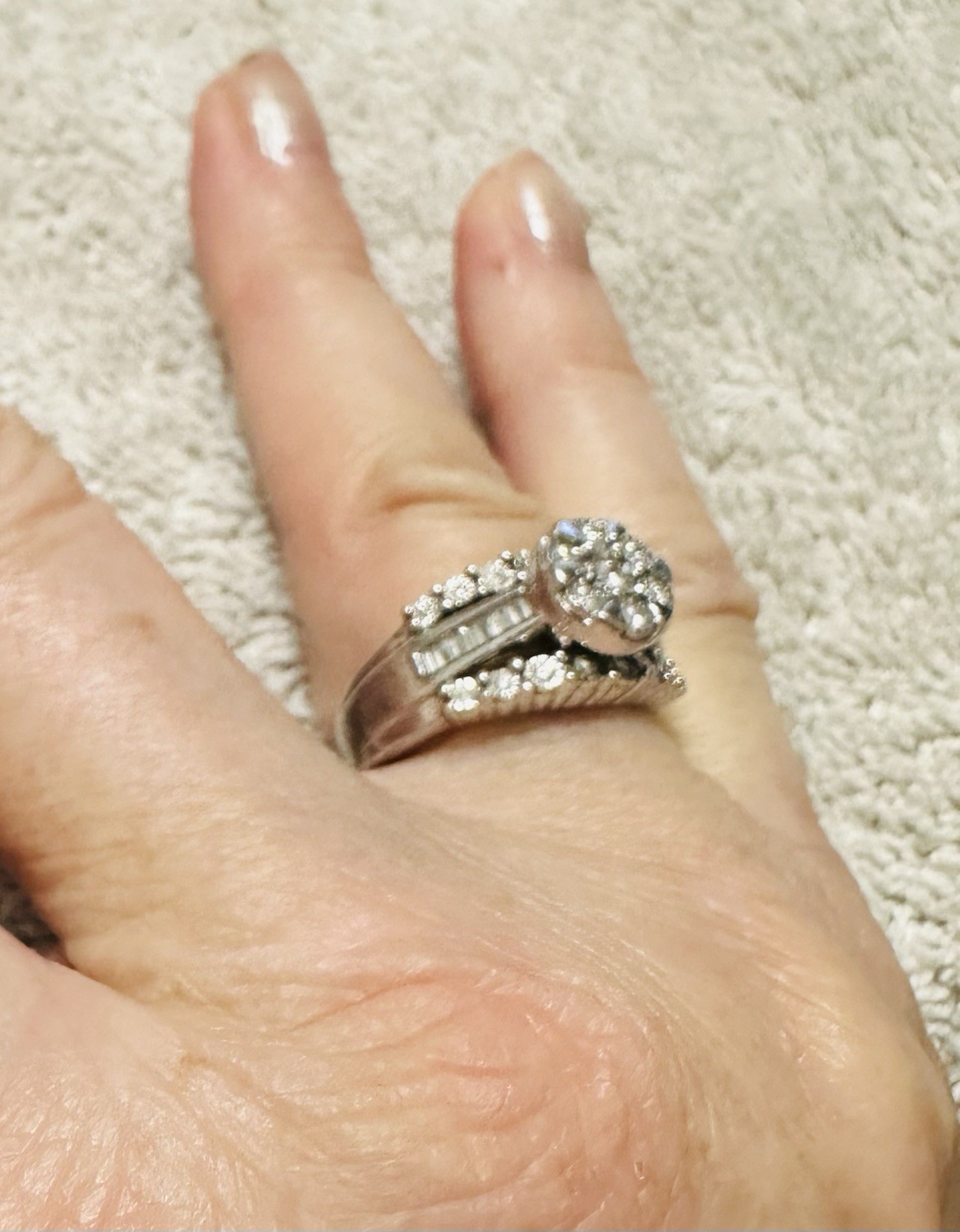 Kohl’s Sterling Silver Diamond Engagement Ring .50 CTW Sz7